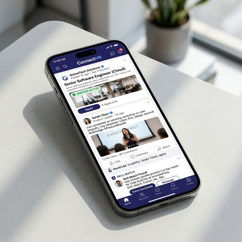 JOYN professional social feed on mobile phone